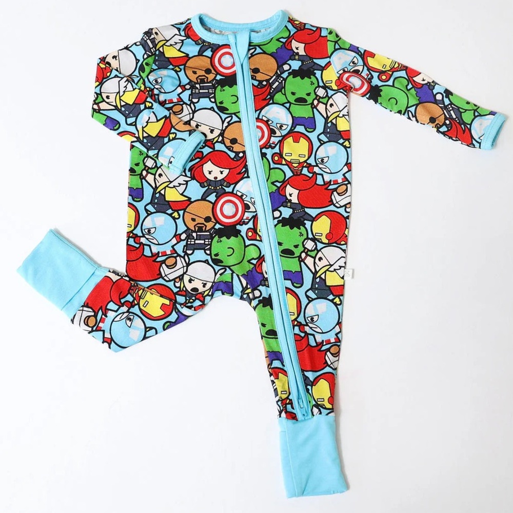Little Snuggles Bamboo Zippy Pajamas Baby Marvel Captain America Iron Man Hulk